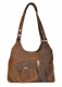 Vintage-Leder Shopper-Handtasche braun